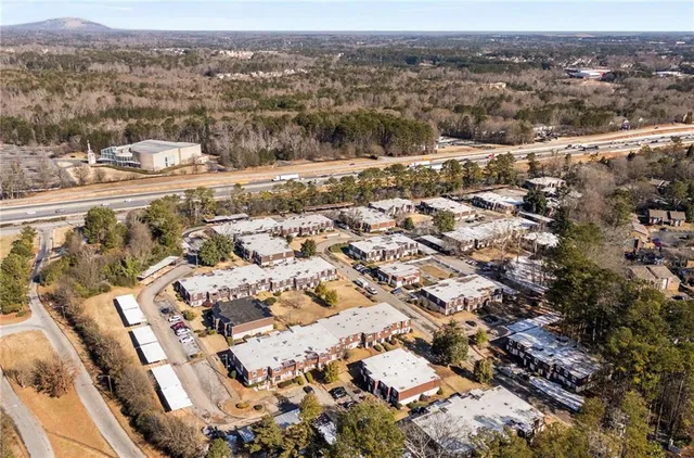 an aerial view of a city