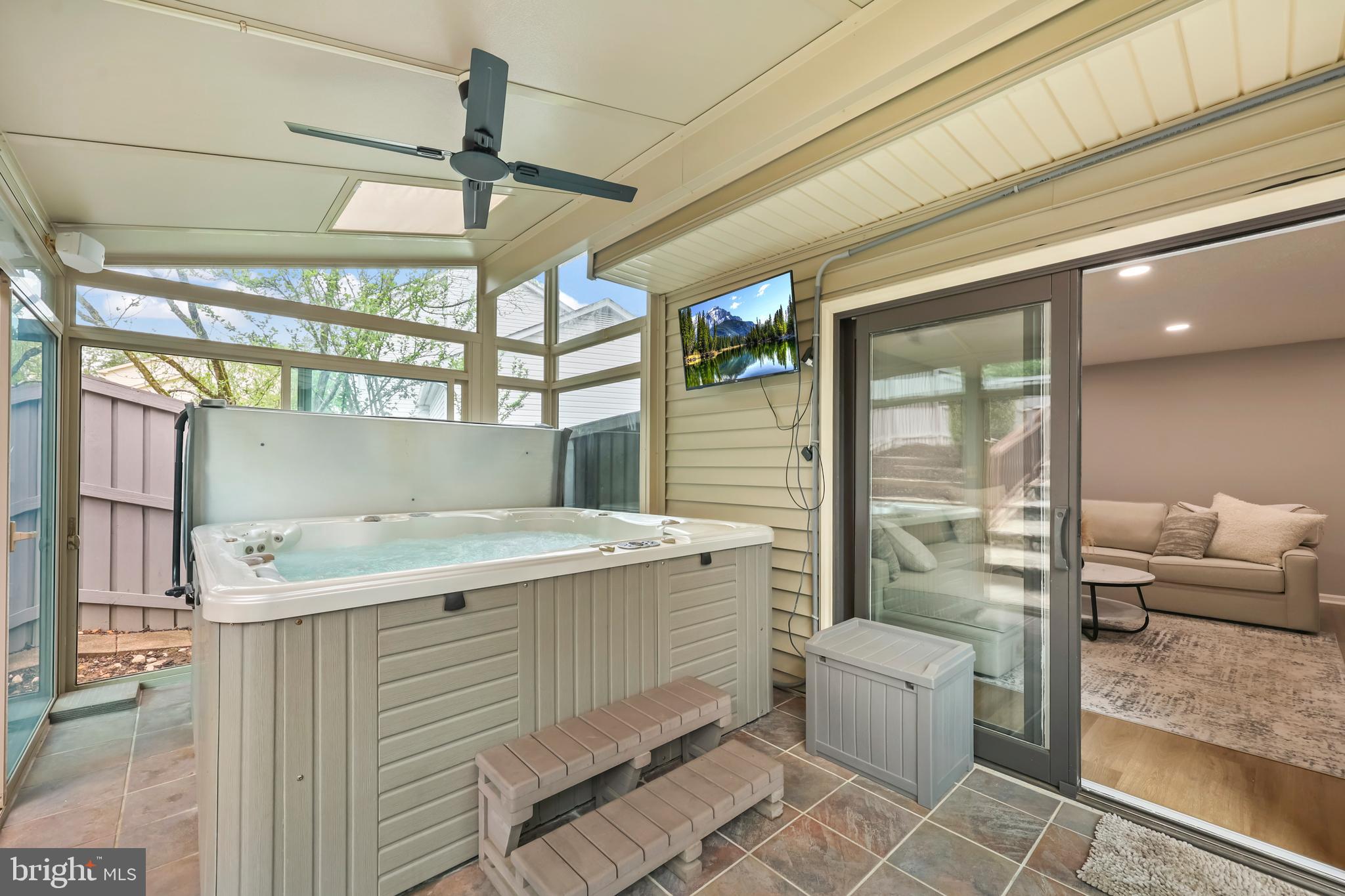 8311 Timber Brook Lane Springfield, VA 22153 - Photo 15 of 46 Screened in Florida Room w/ Hot Tub