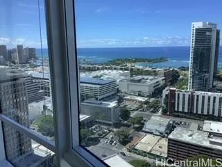 a view of a balcony with city view