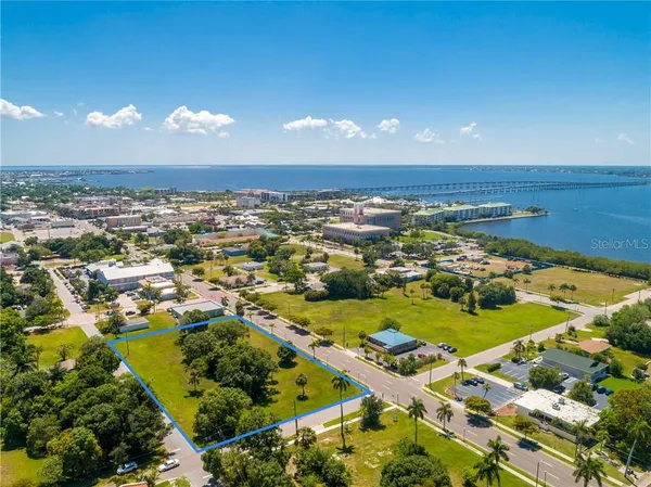 an aerial view of a city
