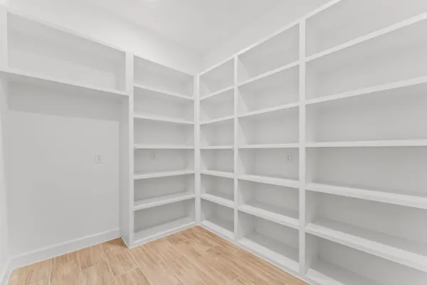 a view of a room with empty racks