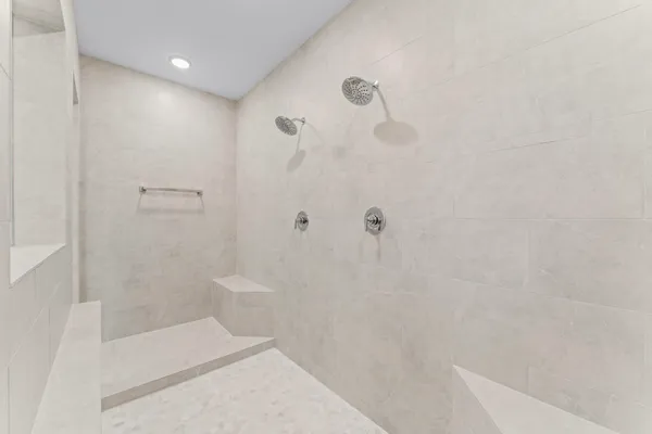 a bathroom with a shower