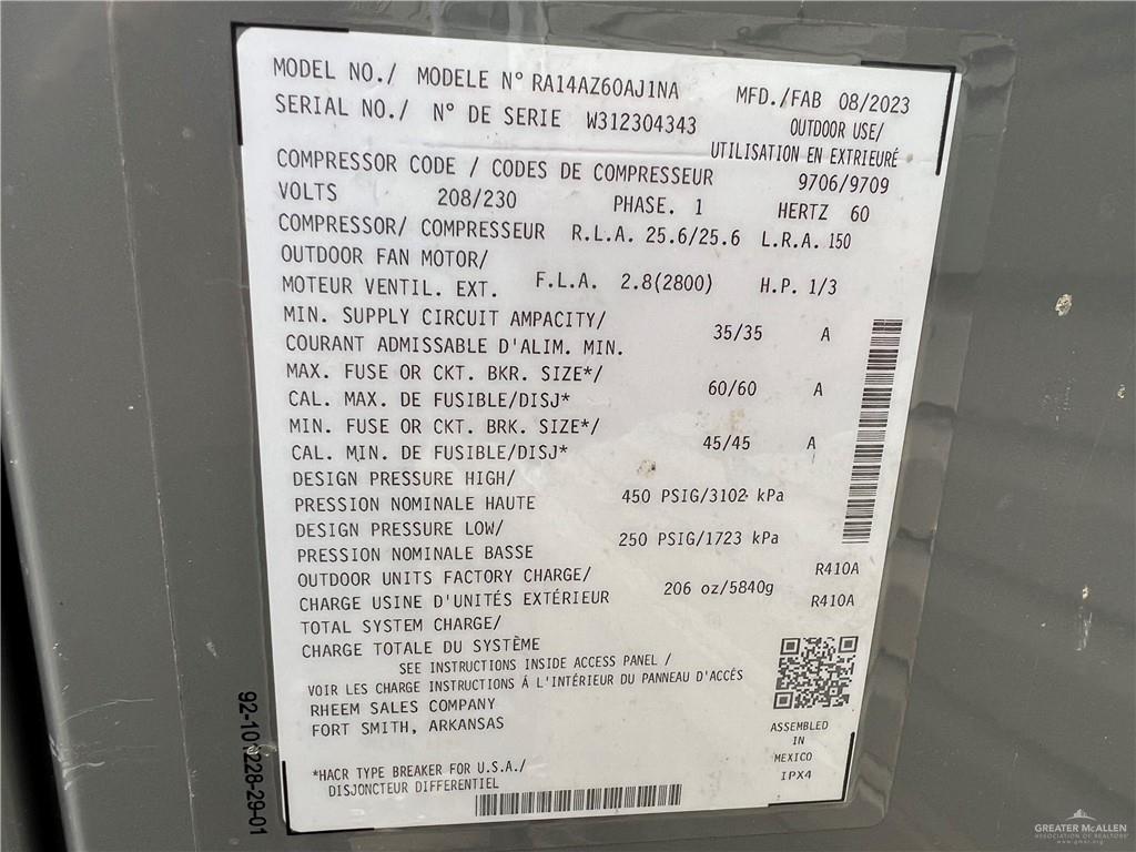 14735 North Trosper Road Mission, TX 78573 - Photo 12 of 34 AC Info