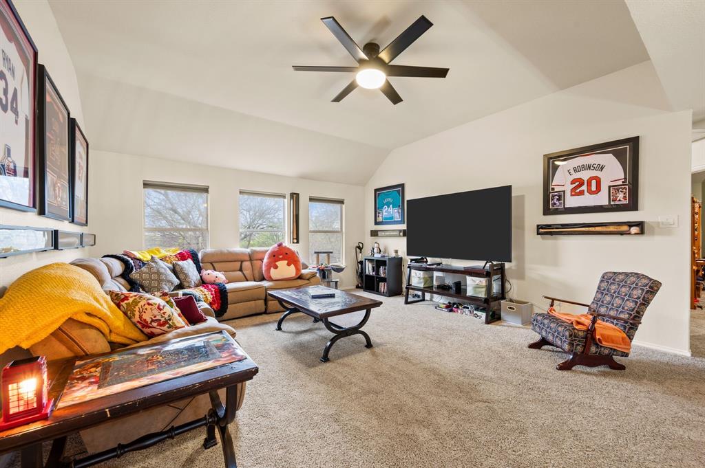 4008 Falcon Ridge Drive Haltom City, TX 76137 - Photo 19 of 32 a living room with furniture and a flat screen tv