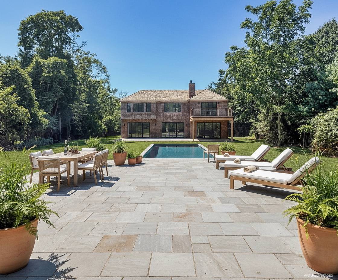 126 Long Lane East Hampton, NY 11937 - Photo 22 of 26 a view of swimming pool with outdoor seating and plants