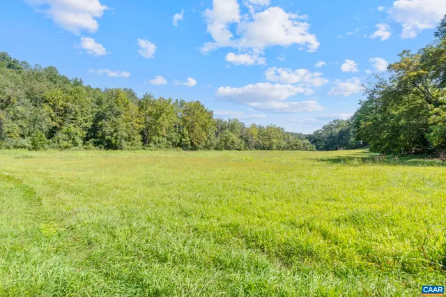 a view of yard with swimming pool and green space