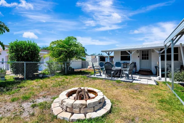 a outdoor space with furniture and garden