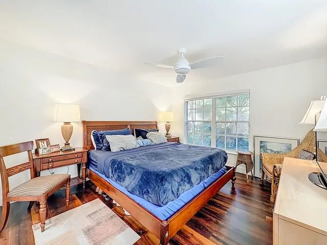 an aerial view of a house with outdoor space swimming pool