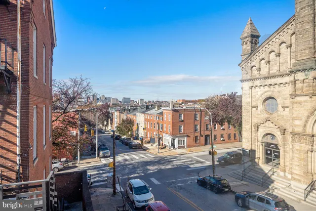 a view of a building with street view