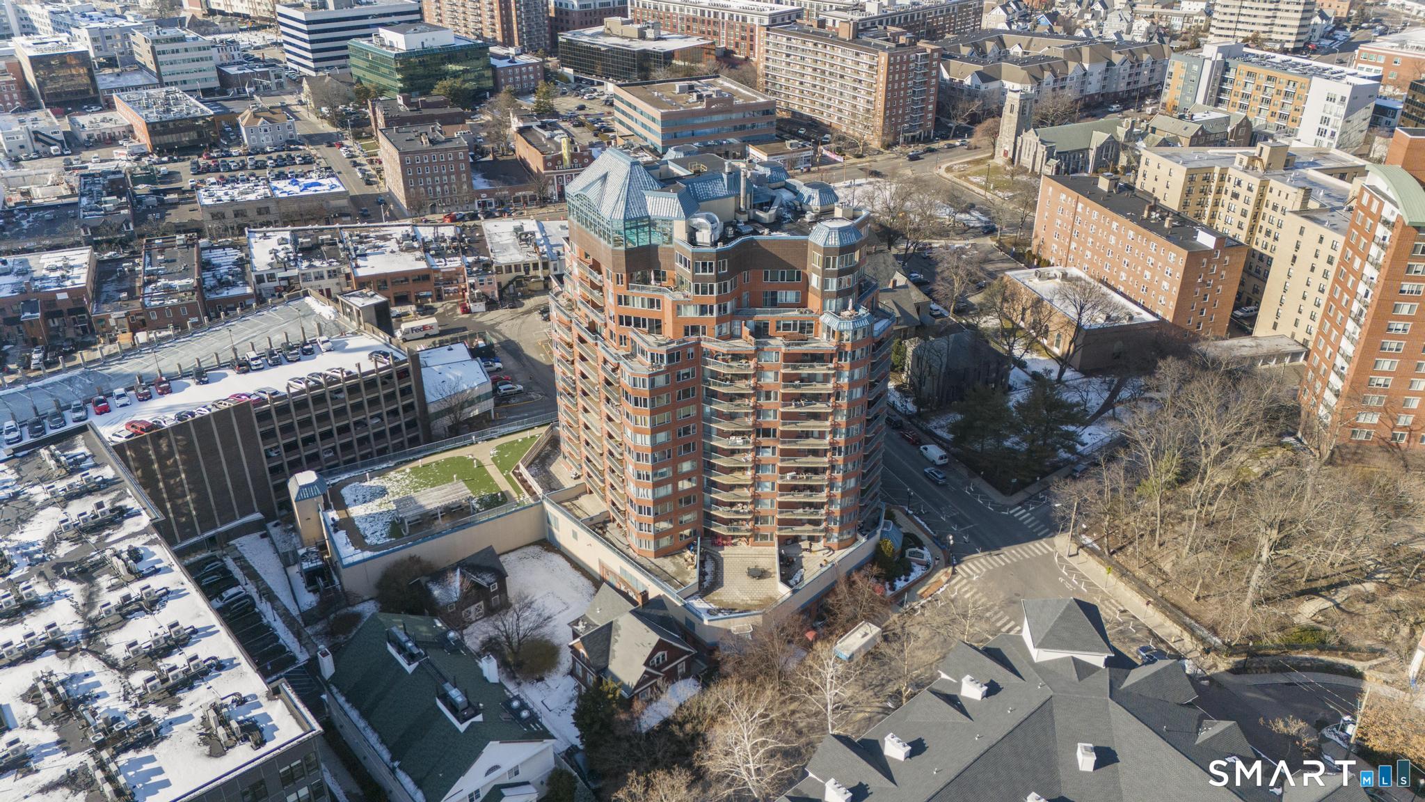 25 Forest Street, Unit 15E Stamford, CT 06901 - Photo 38 of 40 an aerial view of a city