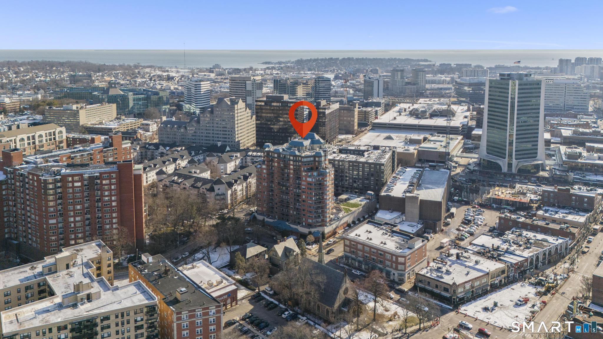 25 Forest Street, Unit 15E Stamford, CT 06901 - Photo 39 of 40 an aerial view of a city