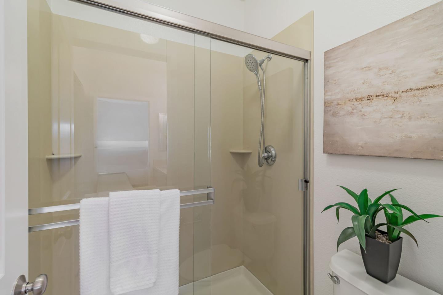 843 Avery Drive Mountain View, CA 94043 - Photo 31 of 43 a bathroom with a shower and a plant