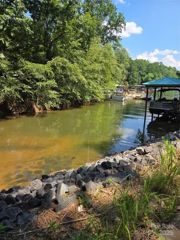 a view of a lake with houses