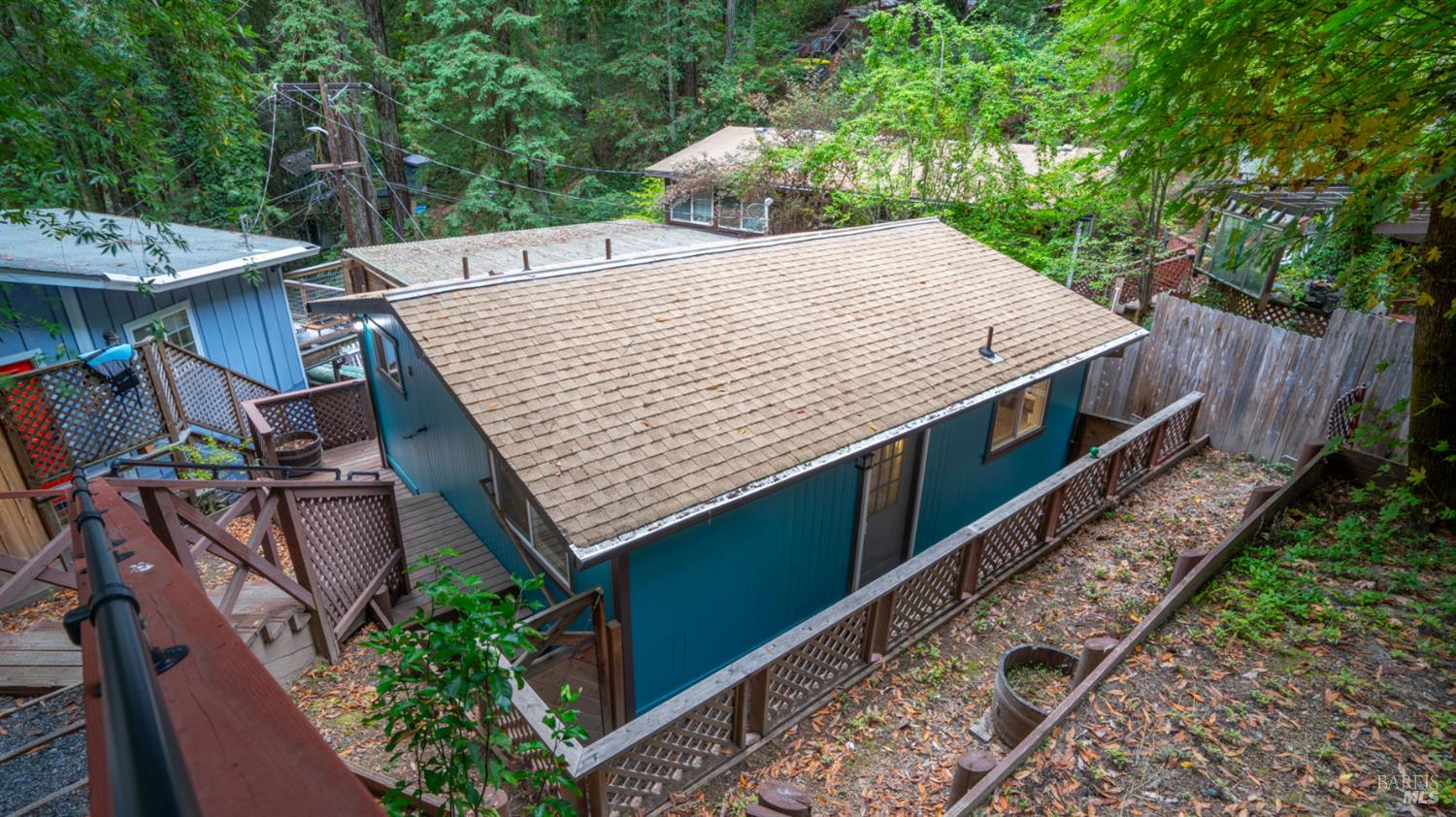 15246 Rio Nido Road Guerneville, CA 95446 - Photo 17 of 24 an aerial view of a house with a yard