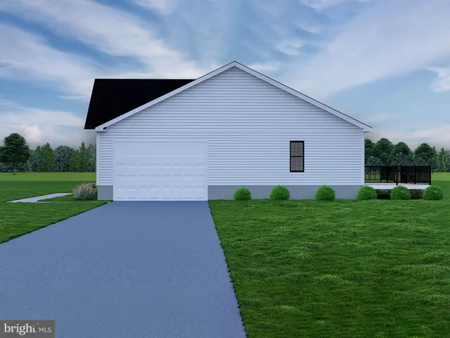 a front view of brick house with a yard