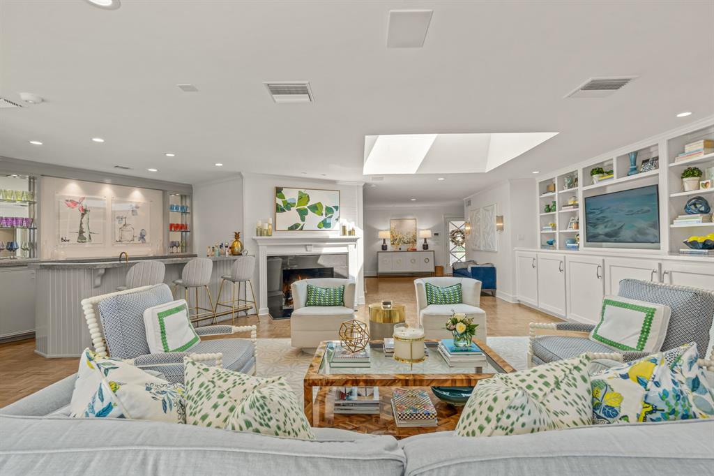 5849 Merrymount Road Westover Hills, TX 76107 - Photo 7 of 32 a living room with fireplace furniture and a flat screen tv