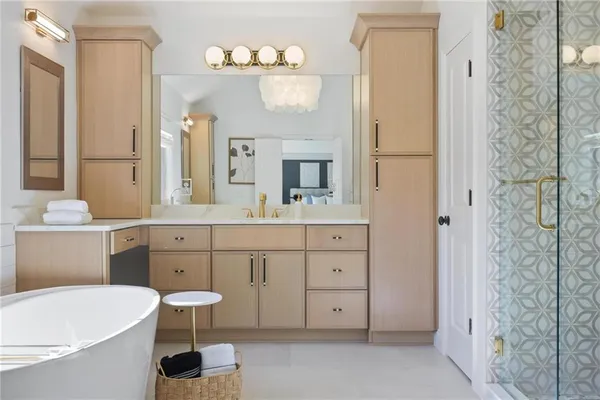 a bathroom with a shower