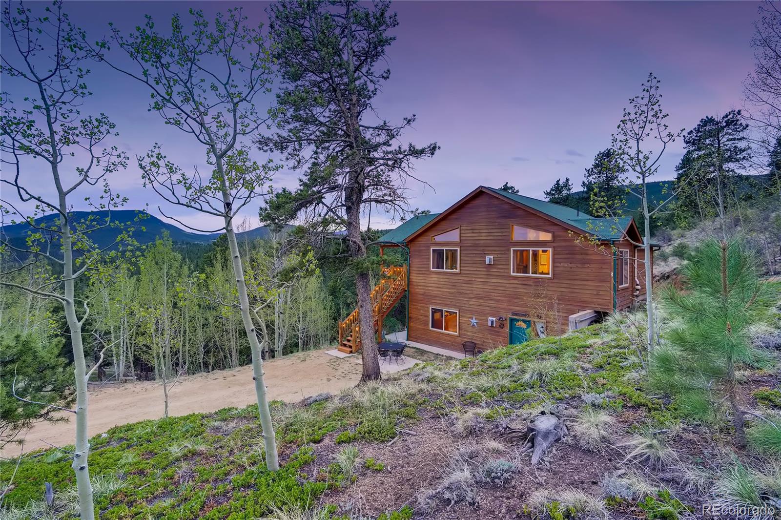 7120 County Road 43 Bailey, CO 80421 - Photo 11 of 37 a front view of a house with garden