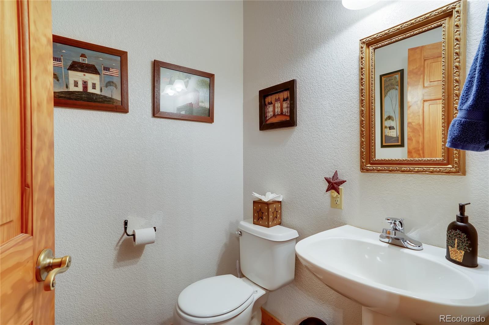 7120 County Road 43 Bailey, CO 80421 - Photo 22 of 37 a bathroom with a sink mirror and toilet