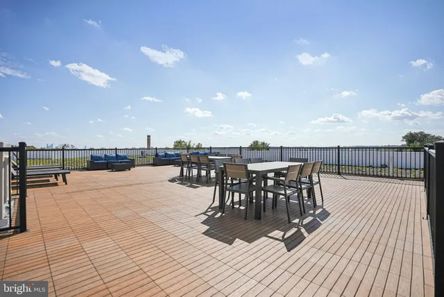 a view of a terrace with seating space