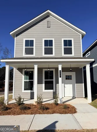 a front view of a house