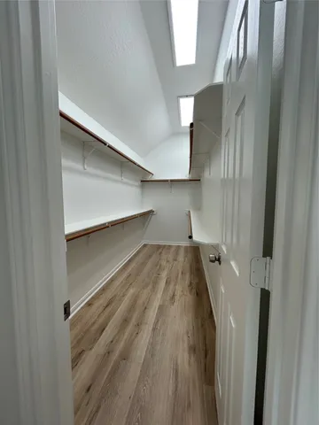 a view of a walk in closet