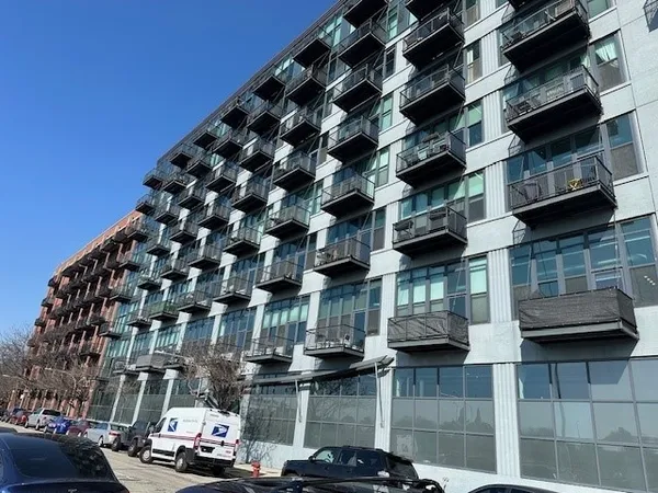 front view of a building with a street