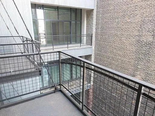 a view of a room with a door