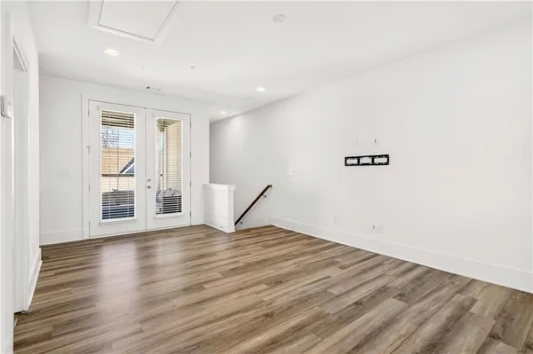 a view of wooden door