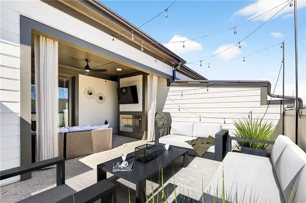 a view of balcony with couch