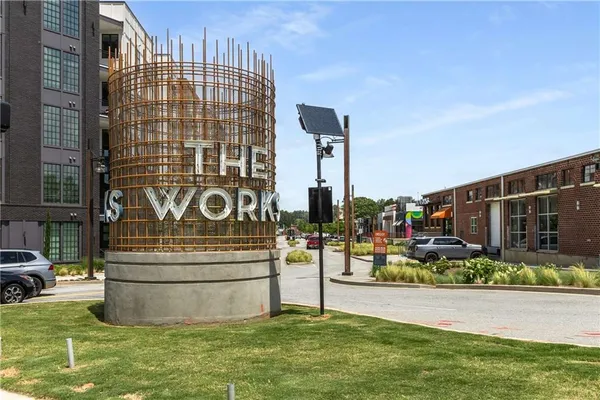 a front view of a building with street