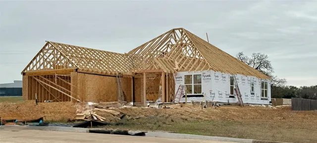 a view of a town with big houses