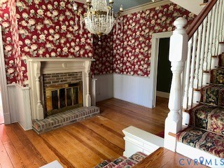 3533 Snakepath Road Blairs, VA 24527 - Photo 11 of 24 Fireplace with brick hearth and mantel, wood-finis