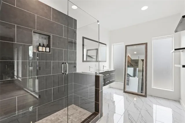 a bathroom with a shower