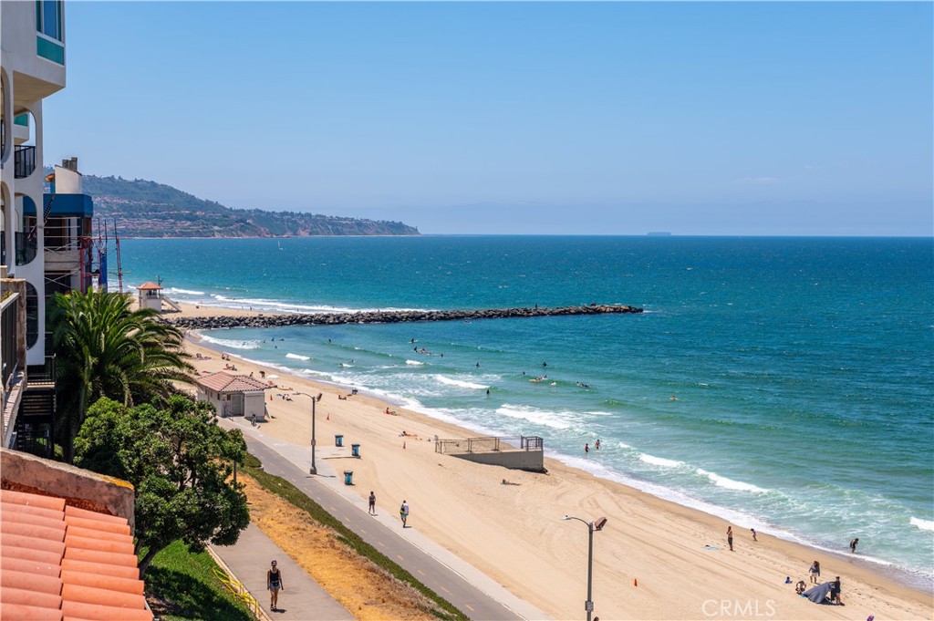 a view of an ocean from a balcony
