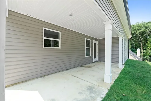 a view of backyard of house