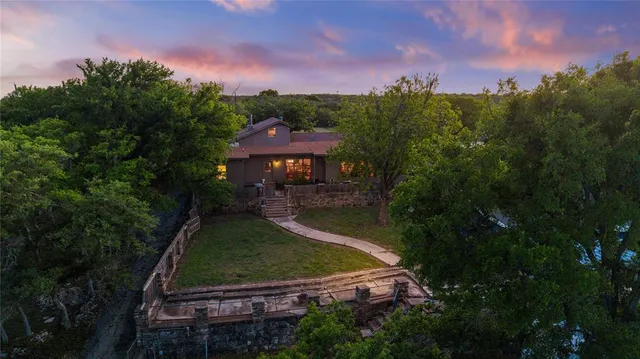an aerial view of a house