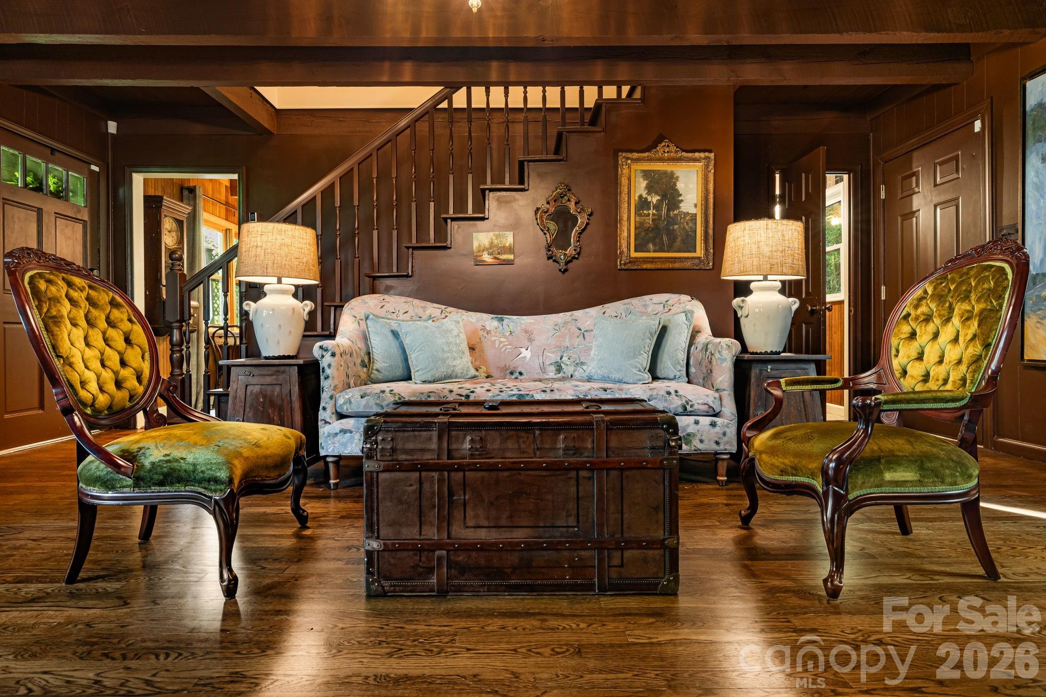 155 Spivey Mountain Road Asheville, NC 28806 - Photo 14 of 48 a living room with furniture and wooden floor