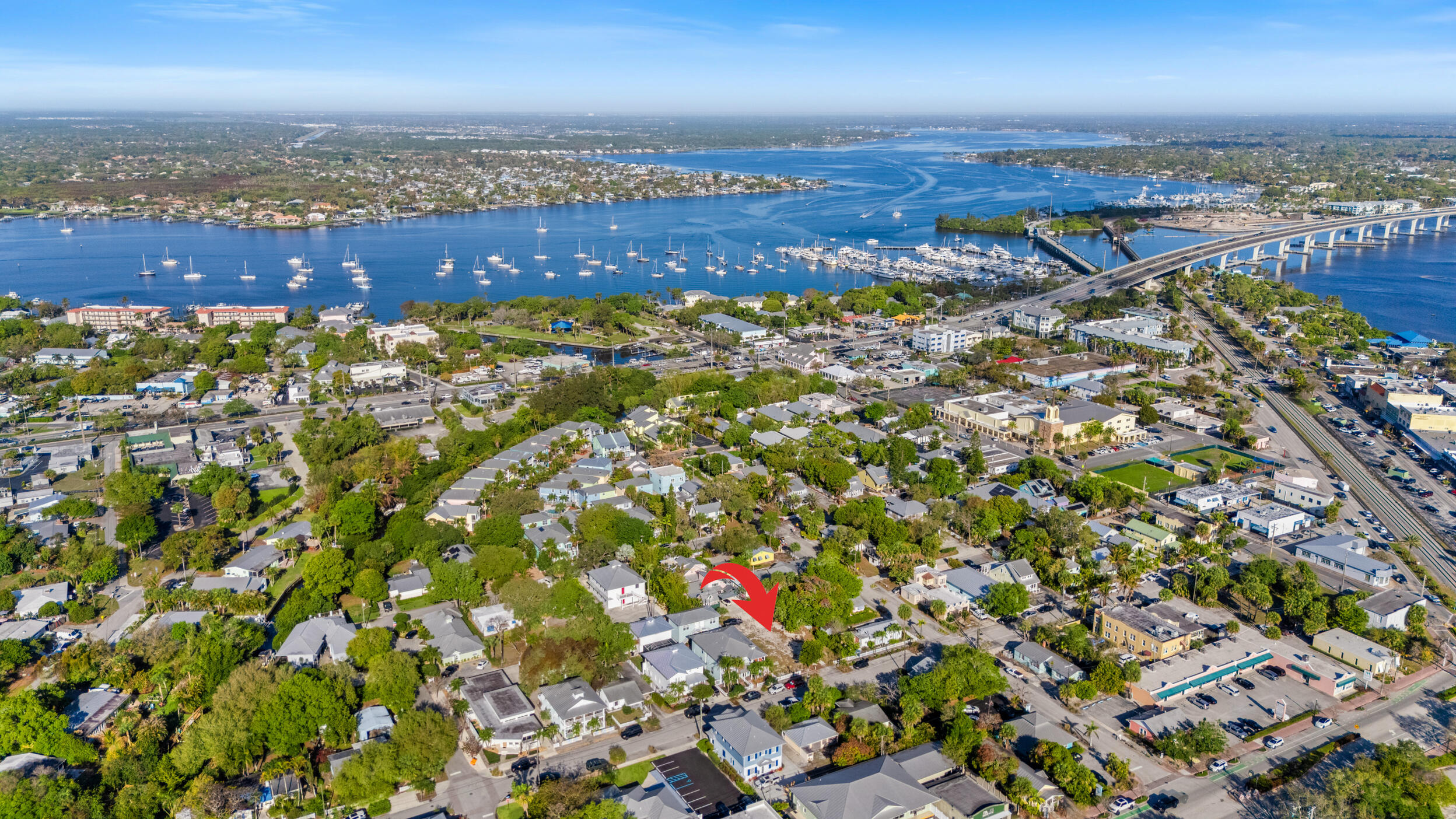 an aerial view of multiple house