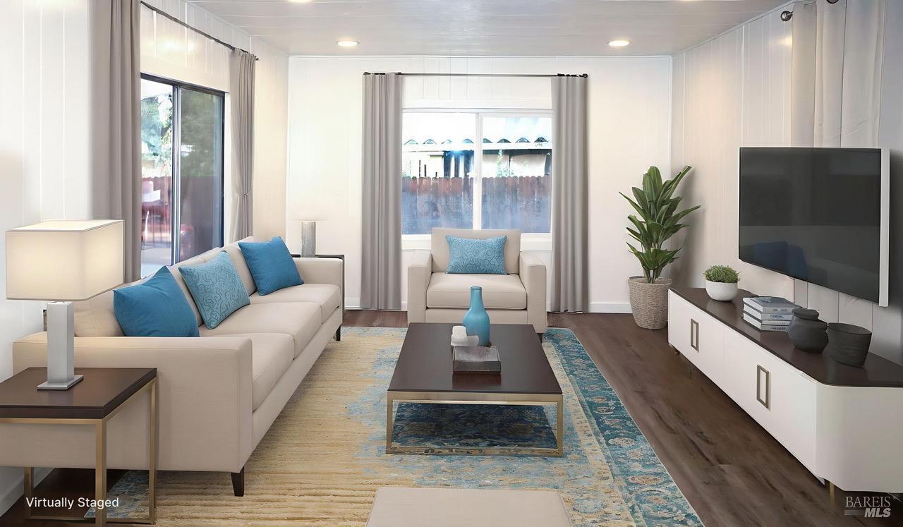 Living room virtually staged