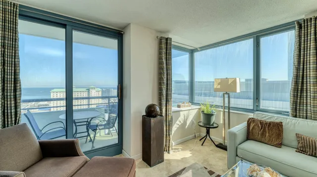 a living room with furniture