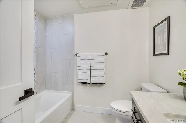 a bathroom with a toilet and a bathtub