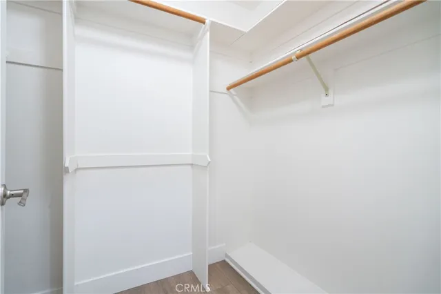 a view of small space with racks on the wall