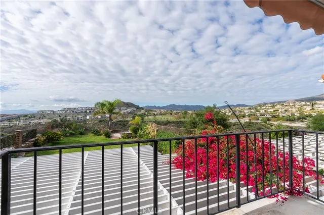 a view of city from a balcony