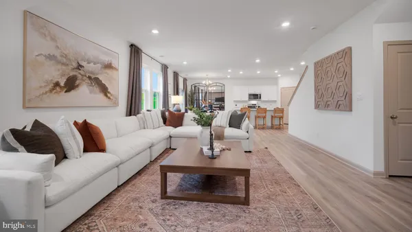 a living room with furniture and a couch