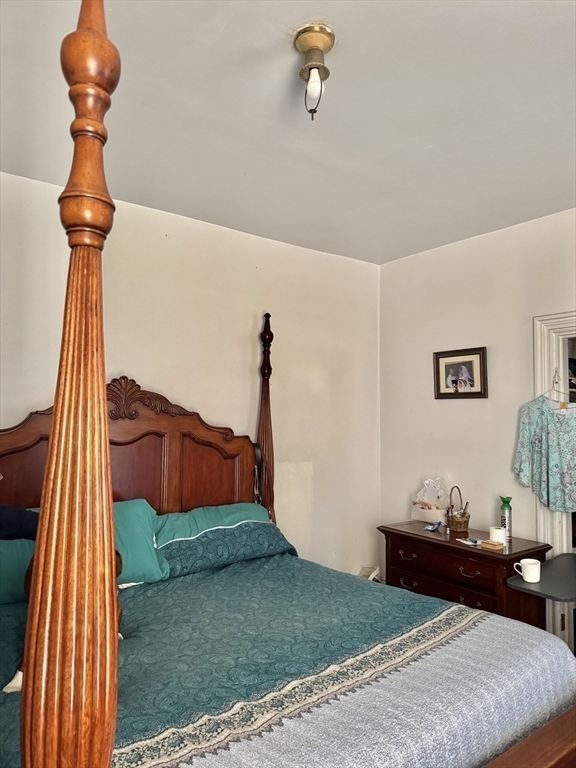 495 Warren Street Boston, MA 02121 - Photo 6 of 25 a bedroom with a bed and a chandelier