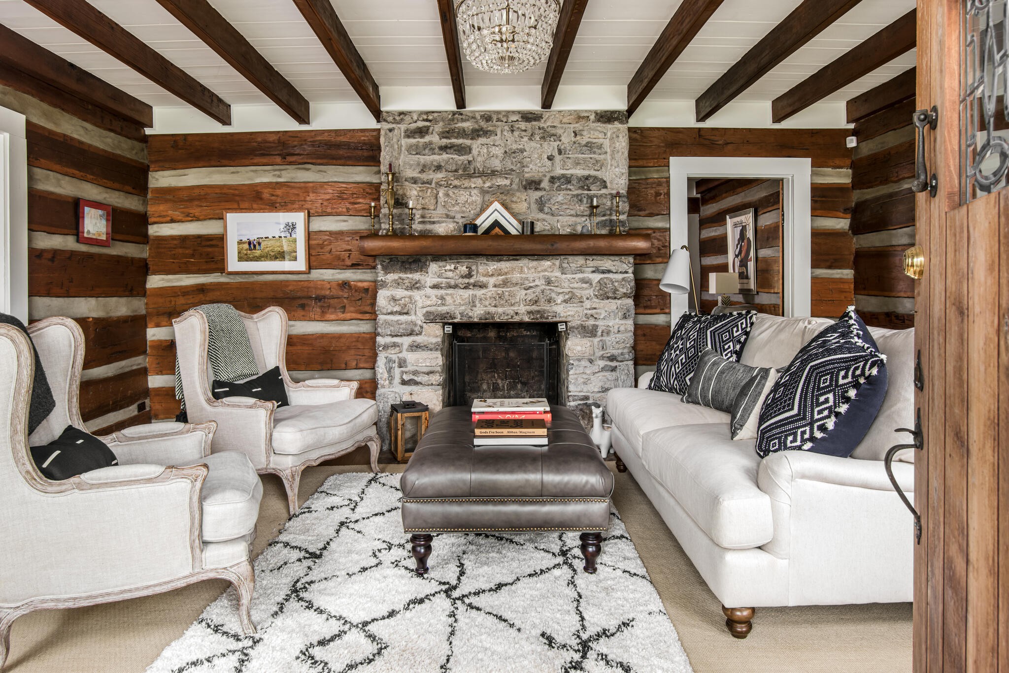 3815 Trimble Road Nashville, TN 37215 - Photo 5 of 31 a living room with furniture and a fireplace
