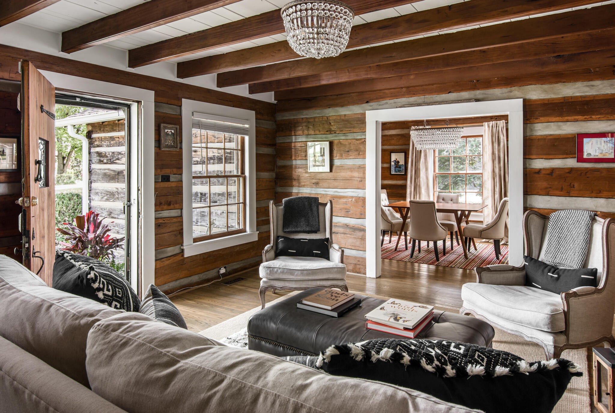 3815 Trimble Road Nashville, TN 37215 - Photo 7 of 31 a living room with furniture chess board and a floor to ceiling window