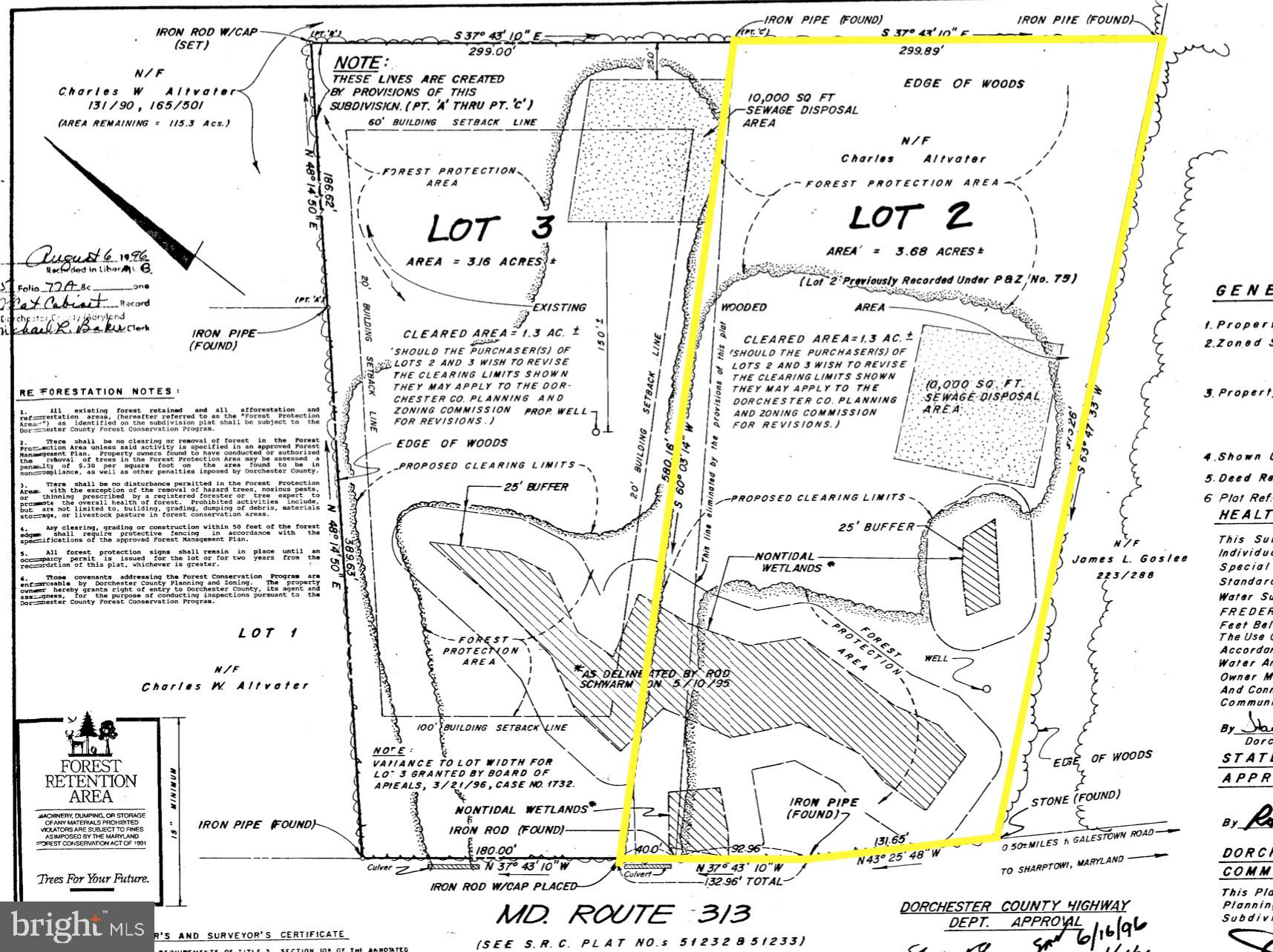 Sharptown Road Rhodesdale, MD 21659 - Photo 1 of 2 Outline of Lot 2