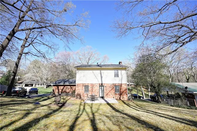 a view of a house with a patio